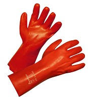 Handschoenen PVC rood, 35cm, per paar